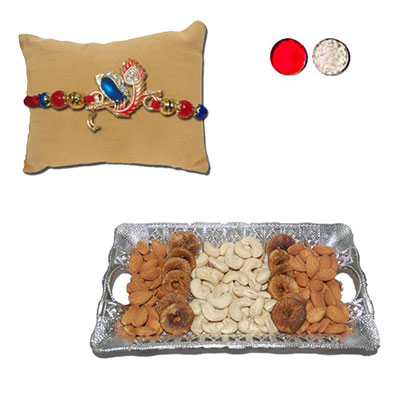 "RAKHI -AD 4090 A  (Single Rakhi),  Dryfruit Thali - code RD100 - Click here to View more details about this Product